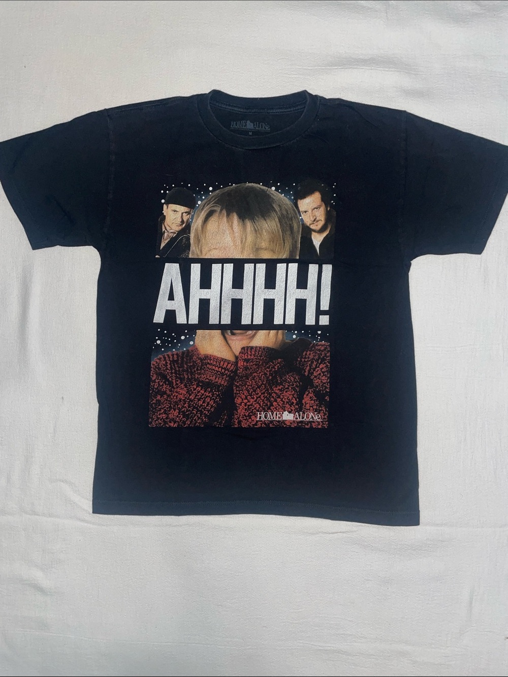 Kids Black 'AHHHH!' Home Alone Graphic Tee - Classic Crew